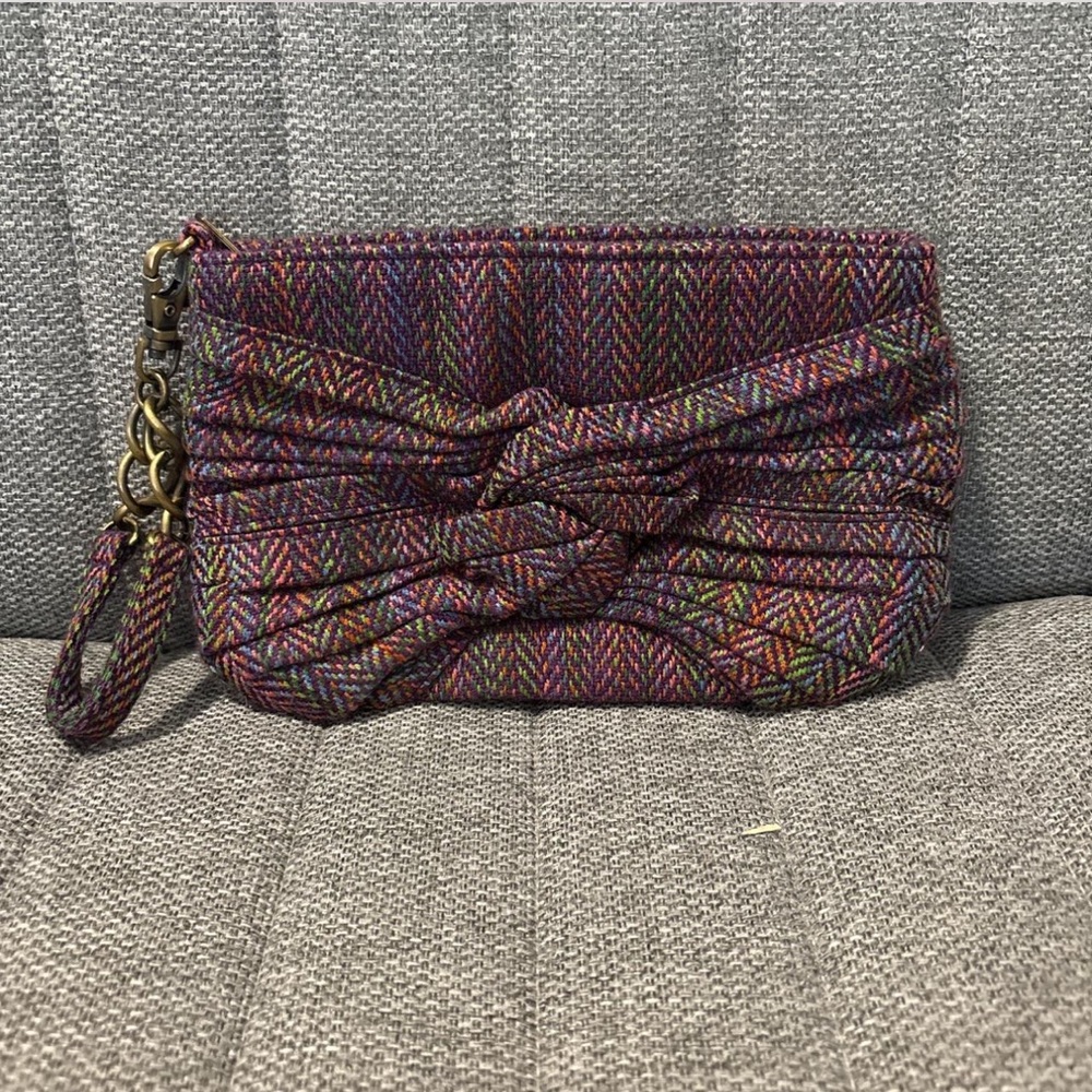 Elegant Multicolor Clutch with Wristlet